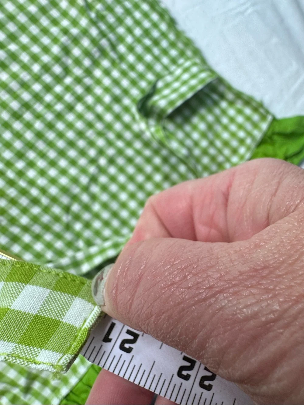 Green Gingham Ruffle Apron | 100% Cotton Kitchen Apron